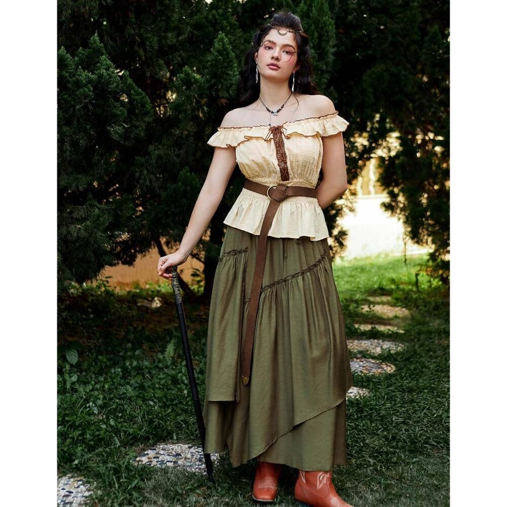 Cosplay-Ready Dark Brown Leather Belt for Pirates, Vikings & Renaissance Fairs - Picture 9 of 9